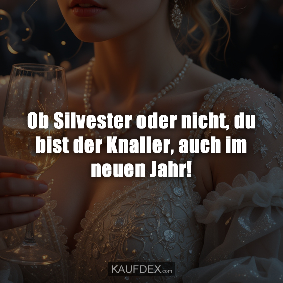 Ob Silvester oder nicht, du bist der Knaller, auch im neuen Jahr!