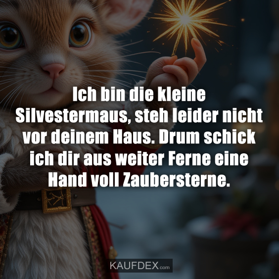 Ich bin die kleine Silvestermaus, steh leider nicht vor deinem…