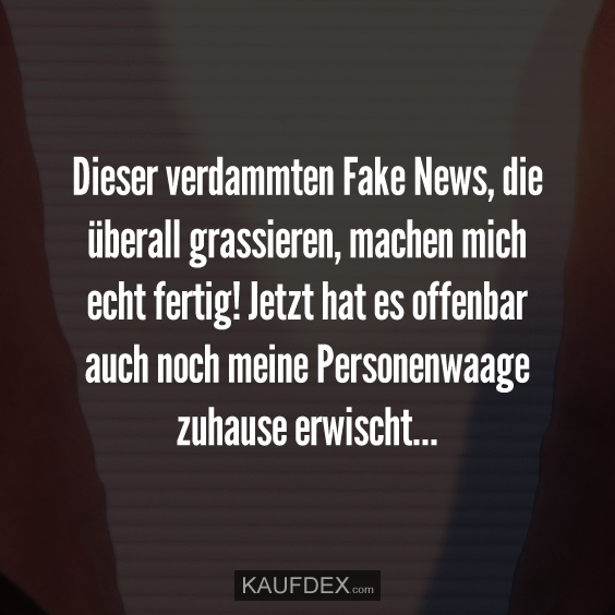 Dieser verdammten Fake News, die überall grassieren…