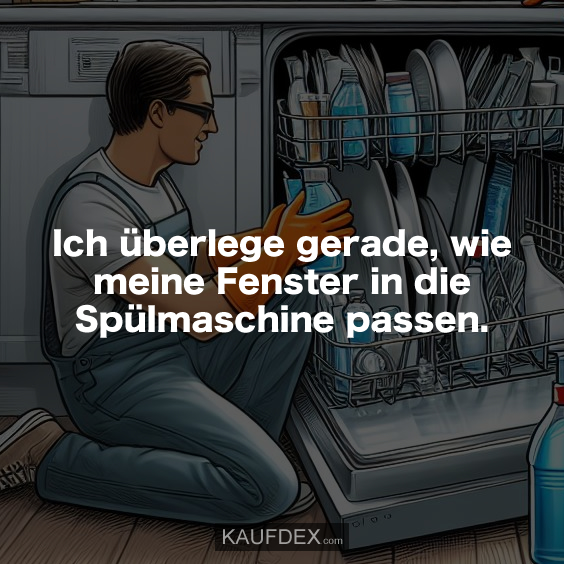 Ich überlege gerade, wie meine Fenster in die Spülmaschine passen