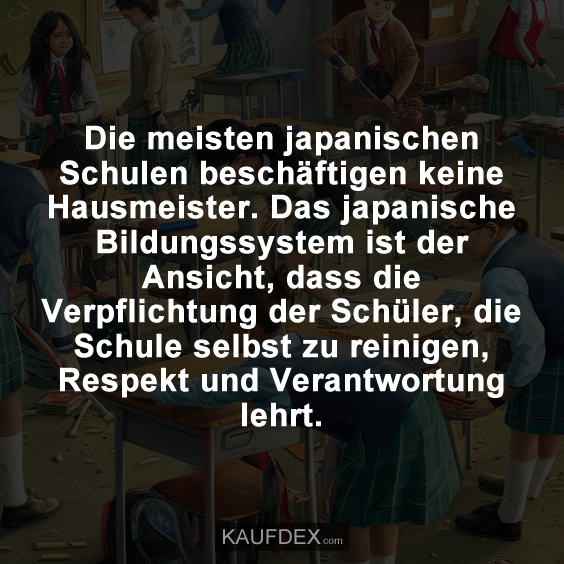 Die meisten japanischen Schulen beschäftigen keine Hausmeiste…