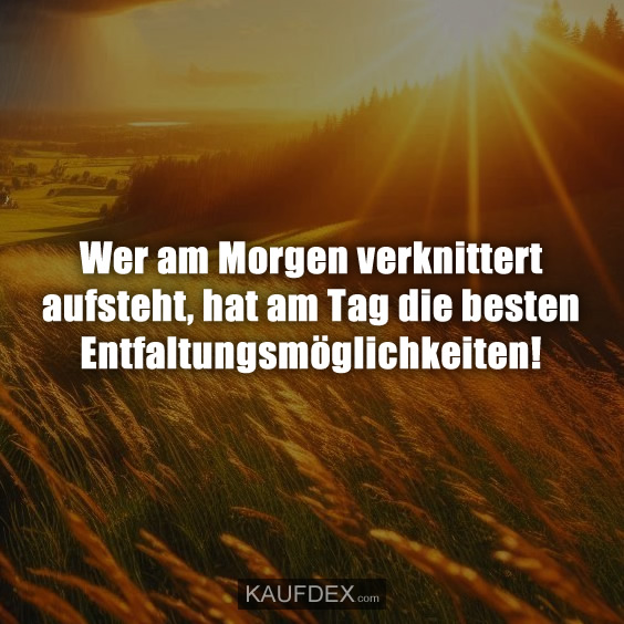 Wer am Morgen verknittert aufsteht, hat am Tag…