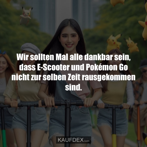 Wir sollten Mal alle dankbar sein, dass E-Scooter…