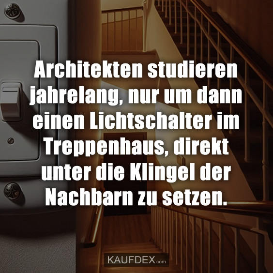 Architekten studieren jahrelang, nur um dann…