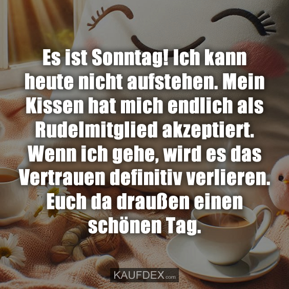 Es ist Sonntag! Ich kann heute nicht aufstehen…
