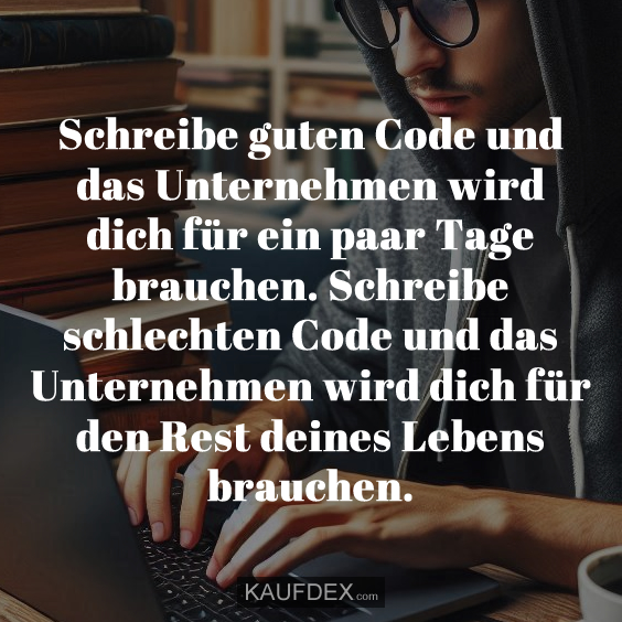 Schreibe guten Code und das Unternehmen…