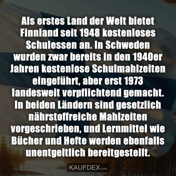 Als erstes Land der Welt bietet Finnland seit…