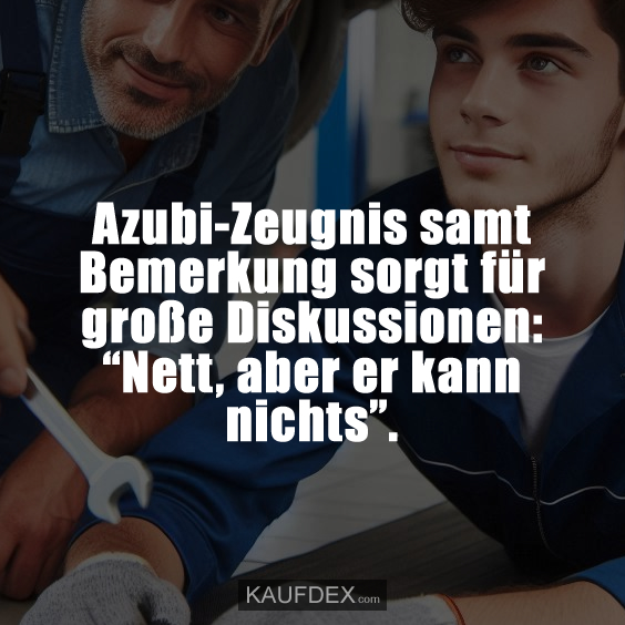 Azubi-Zeugnis samt Bemerkung sorgt…