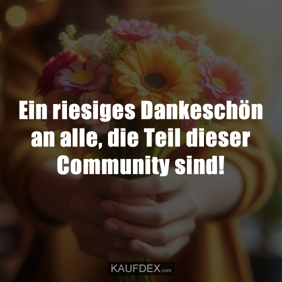 Ein riesiges Dankeschön an alle, die Teil dieser Community sind!