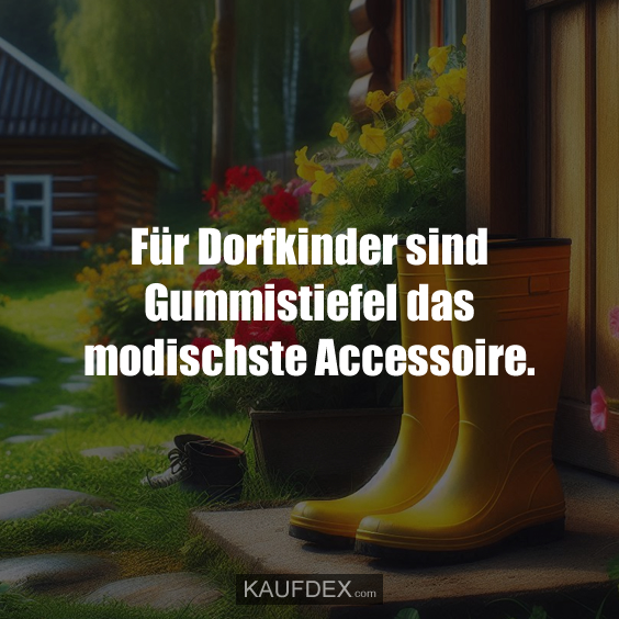 Für Dorfkinder sind Gummistiefel…