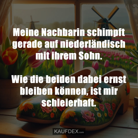 Meine Nachbarin schimpft gerade auf niederländisch…