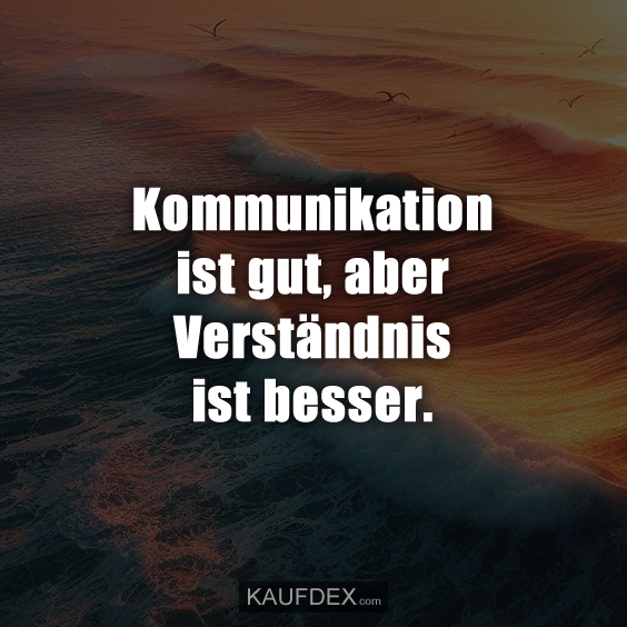 Kommunikation ist gut, aber Verständnis ist besser.