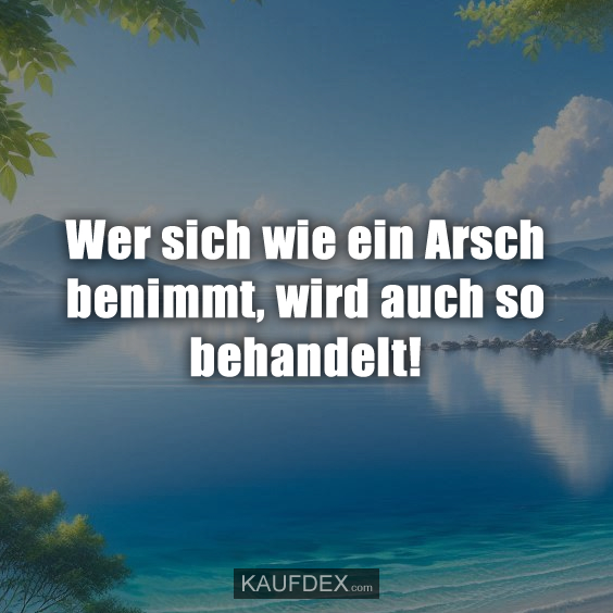 Wer sich wie ein Arsch benimmt, wird auch so behandelt!