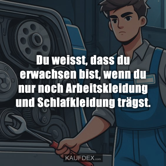 Du weisst, dass du erwachsen bist…