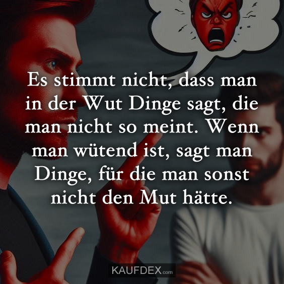 Es stimmt nicht, dass man in der Wut Dinge sagt…