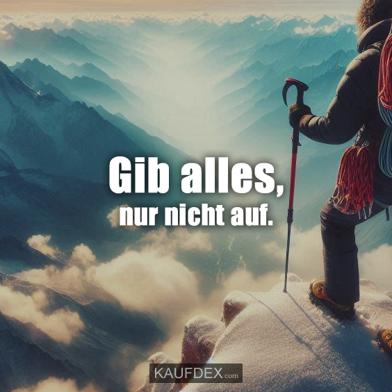 Gib alles, nur nicht auf