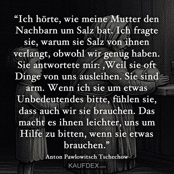 “Ich hörte, wie meine Mutter den Nachbarn um Salz bat…