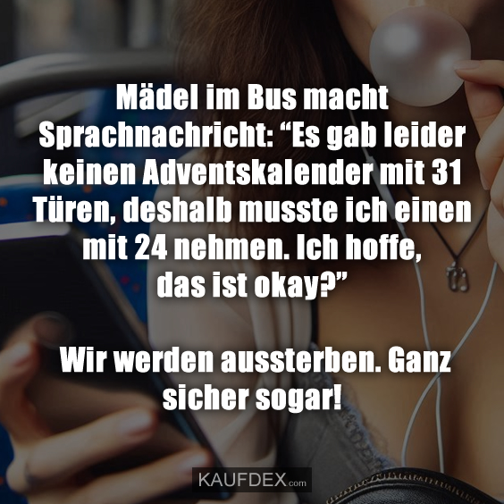 Mädel im Bus macht Sprachnachricht: