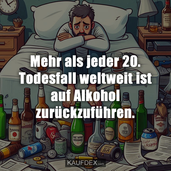 Mehr als jeder 20. Todesfall weltweit ist auf Alkohol zurückzuführen