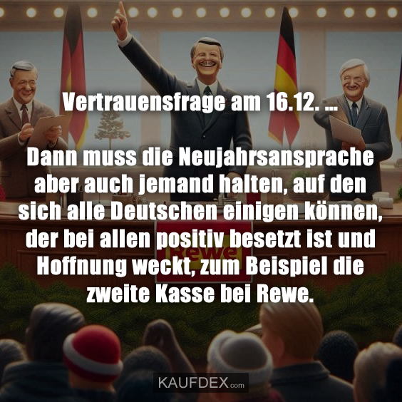 Vertrauensfrage am 16.12. … Dann muss die Neujahrsansprache aber…