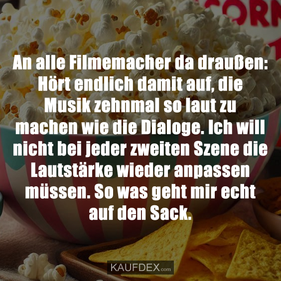 An alle Filmemacher da draußen: Hört endlich damit auf…