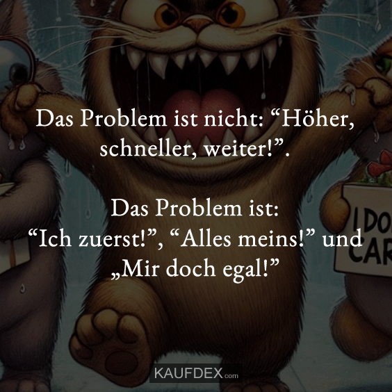 Das Problem ist nicht: “Höher, schneller, weiter!”…