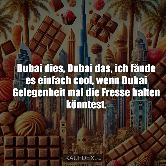 Dubai dies, Dubai das, ich fände es einfach cool…