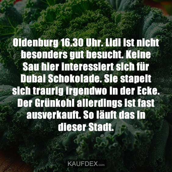 Oldenburg 16.30 Uhr. Lidl ist nicht besonders gut besucht…