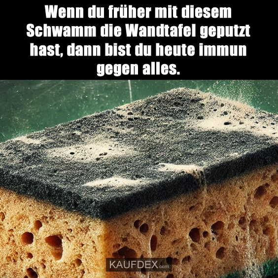 Wenn du früher mit diesem Schwamm die Wandtafel…