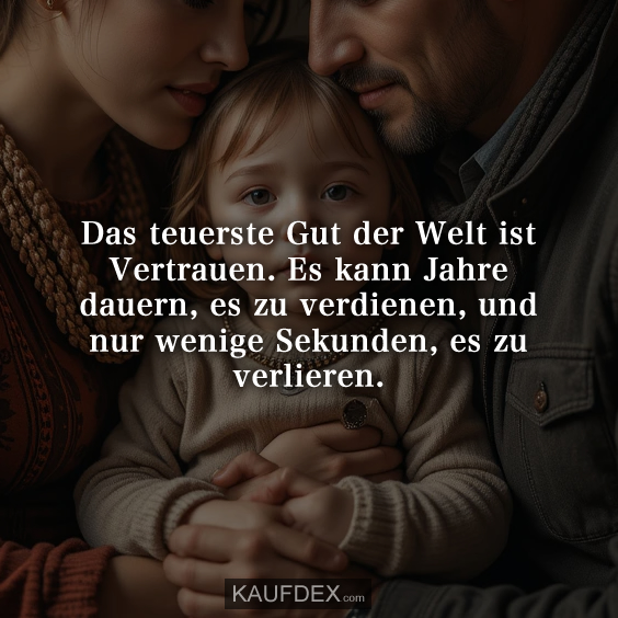 Das teuerste Gut der Welt ist Vertrauen…