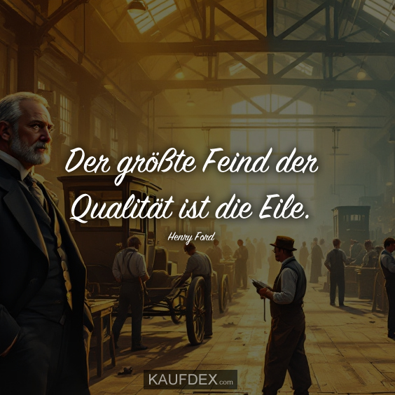 Der größte Feind der Qualität ist die Eile