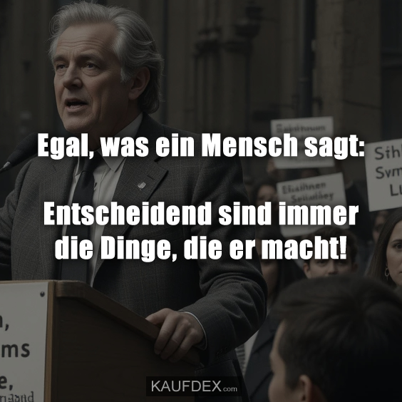 Egal, was ein Mensch sagt: