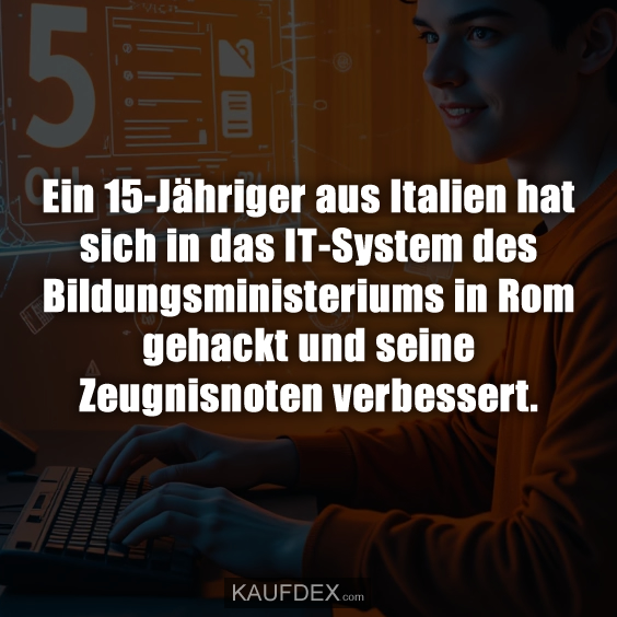 Ein 15-Jähriger aus Italien hat sich in das IT-System…