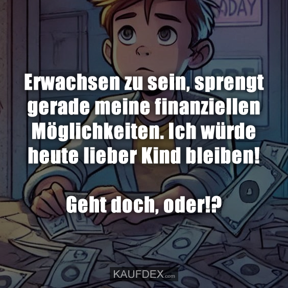 Erwachsen zu sein, sprengt gerade meine finanziellen Möglichkeiten…