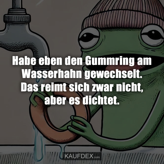 Habe eben den Gummiring am Wasserhahn gewechselt…