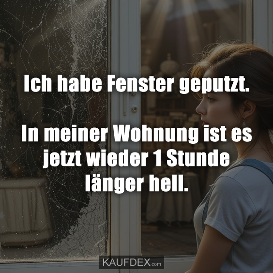 Ich habe Fenster geputzt…