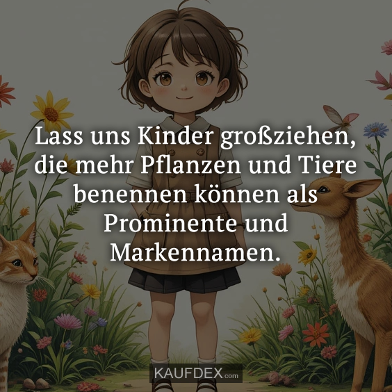 Lass uns Kinder großziehen, die mehr Pflanzen…