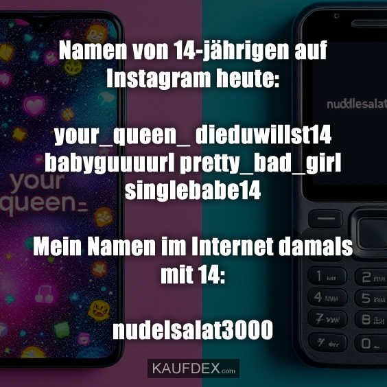 Namen von 14-jährigen auf Instagram heute: