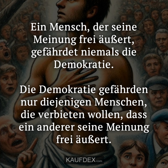 Ein Mensch, der seine Meinung frei äußert, gefährdet niemals die…