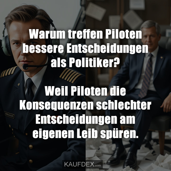 Warum treffen Piloten bessere Entscheidungen als Politiker?