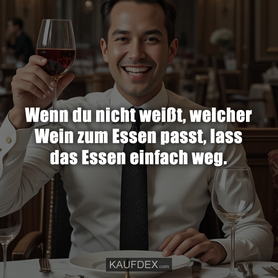 Wenn du nicht weißt, welcher Wein zum Essen passt…