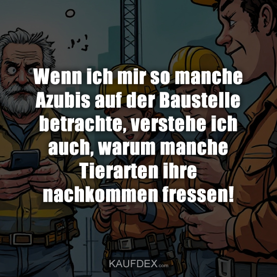 Wenn ich mir so manche Azubis auf der Baustelle betrachte…