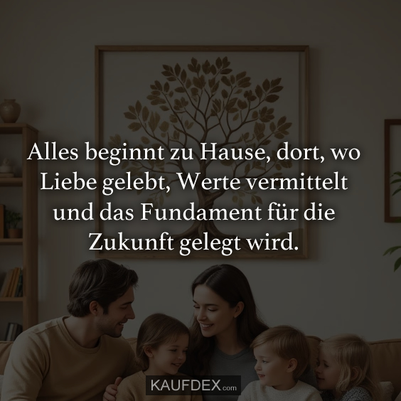 Alles beginnt zu Hause, dort, wo Liebe gelebt…