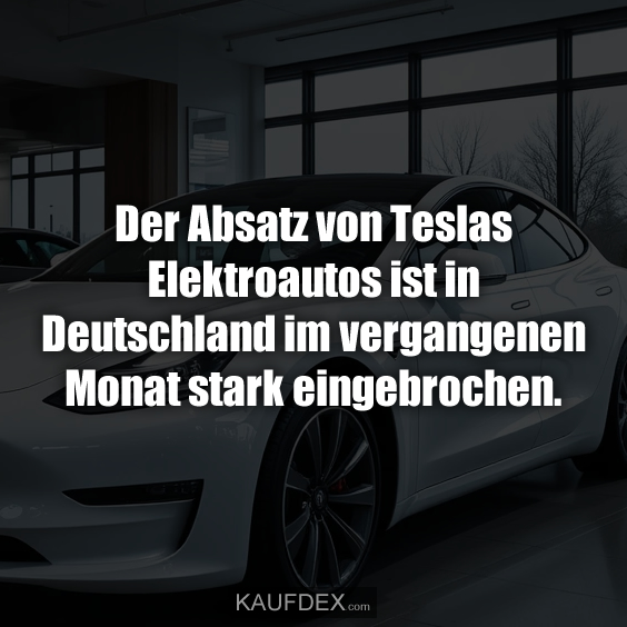 Der Absatz von Teslas Elektroautos ist in Deutschland im…