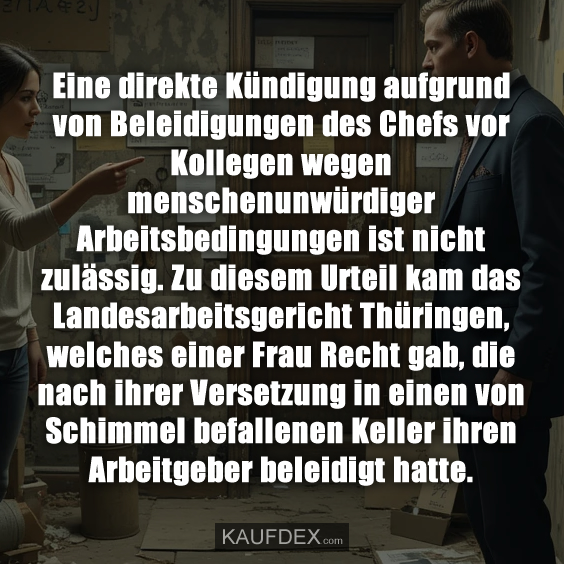 Eine direkte Kündigung aufgrund von Beleidigungen des Chefs…