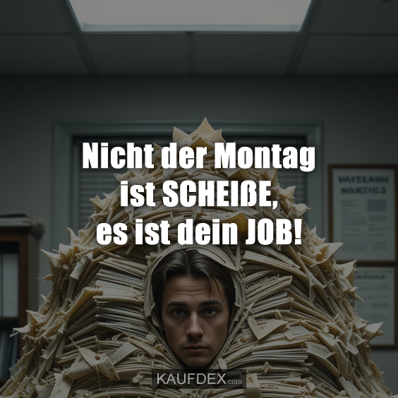 Nicht der Montag ist SCHEIßE, es ist dein JOB!