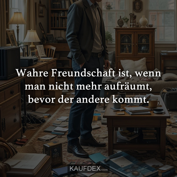 Wahre Freundschaft ist, wenn man nicht mehr aufräumt…