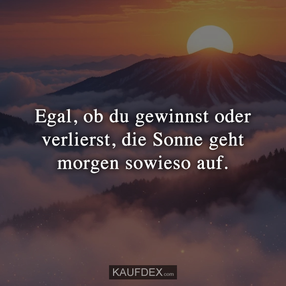 Egal, ob du gewinnst oder verlierst…