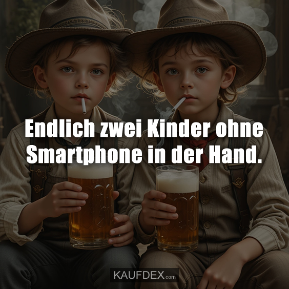 Endlich zwei Kinder ohne Smartphone in der Hand