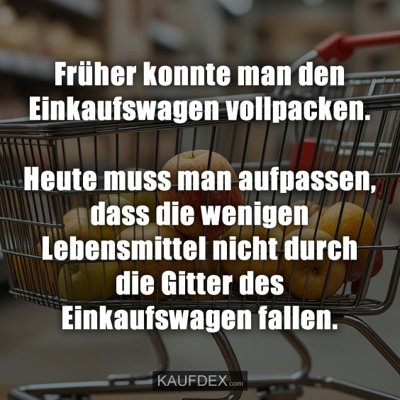 Früher konnte man den Einkaufswagen vollpacken…